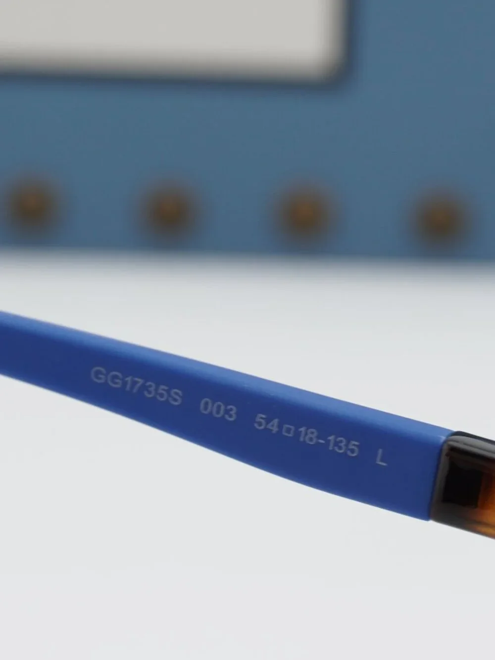 Gucci GG1735S 003 Rectangle Sunglasses - Havana / Blue